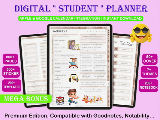 DIGITAL '' STUDENT '' PLANNER 2026