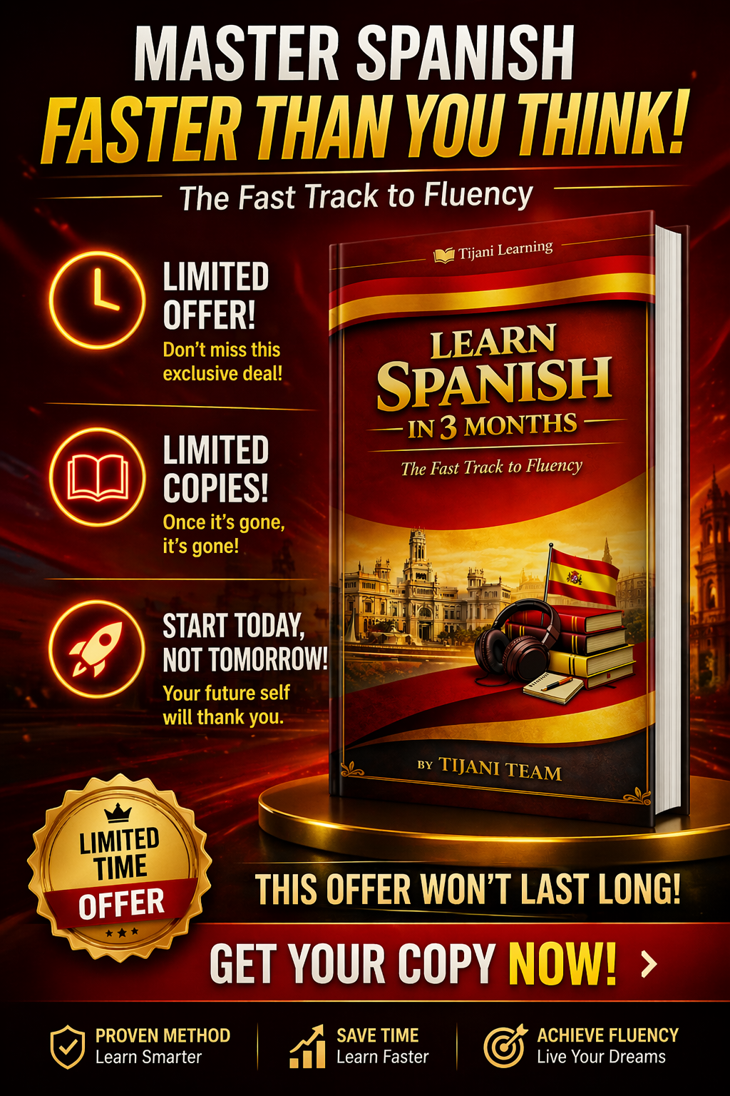 Learn Spanish in 3 months.